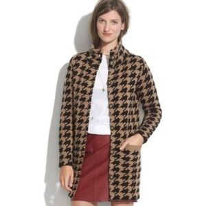 Madewell “Wallace Line” Houndstooth Sweater Coat